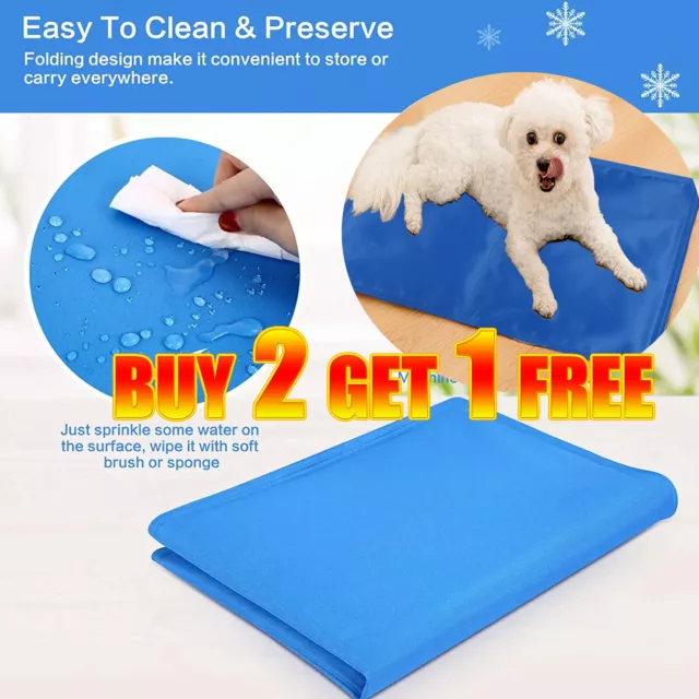 Pet Dog Cooling Mats Self Cool Gel Mat For Dogs Cats Heat Relief Pad 2+1free