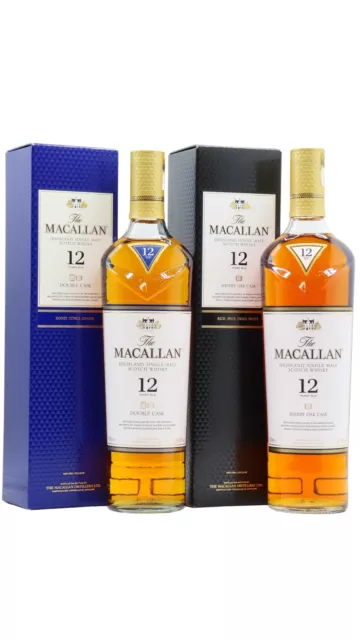 Macallan - Sherry & Double Cask 12 Year Old Bundle 2 x 70cl Whisky 70cl x 2