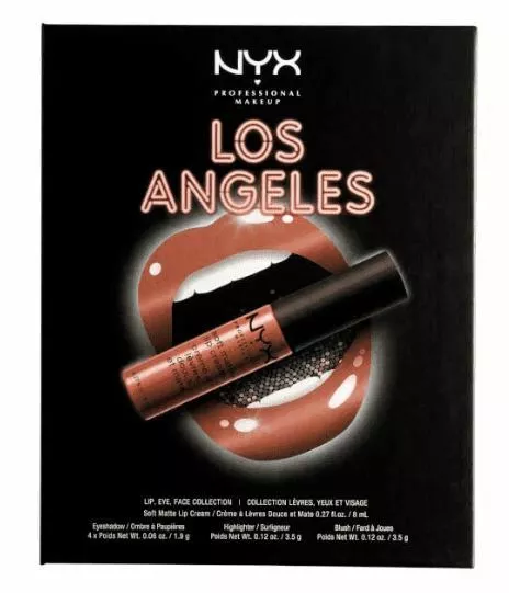 NYX Los Angeles City Set Matte Lip Eye Highlighter Blush Collection New Sealed