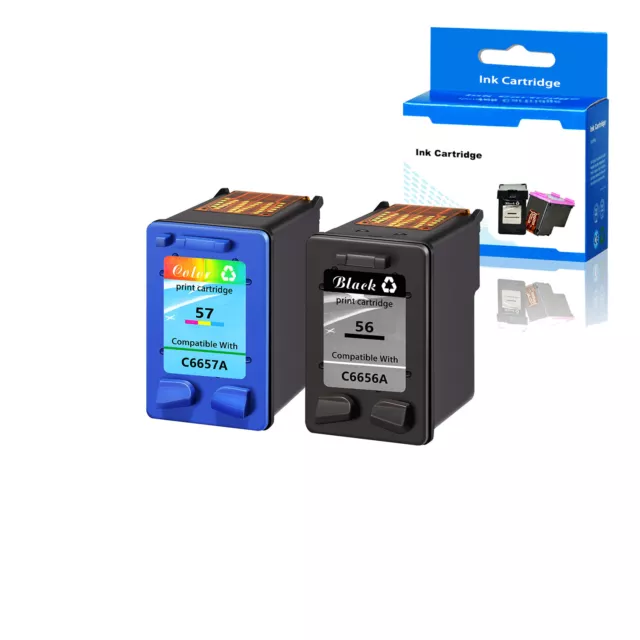 2PK Ink Cartridge 56 57 For HP PSC 1100 1205 1210v 1318 1350v 1350xi 2310 2410v