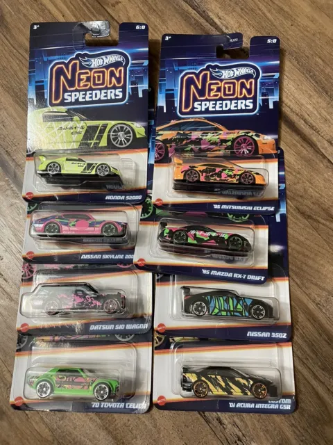 2024 Hot Wheels Neon Speeders Complete Set Of 8