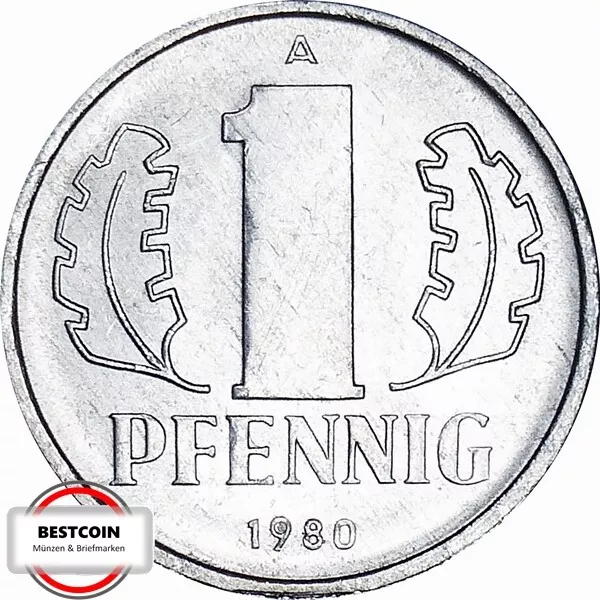 1508 1 Pfennig DDR von 1980 A in VZ-STG 898827