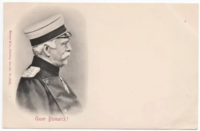 alte Künstler-Ak, Porträt Otto v. Bismarck , ungelaufen