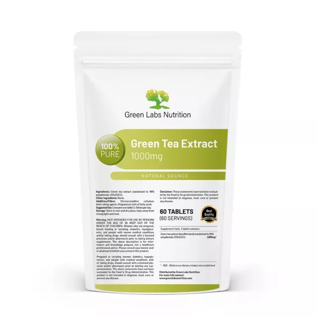 Extracto de Té Verde 1000mg ANTIOXIDANTE METABOLISMO PÉRDIDA DE GRASA