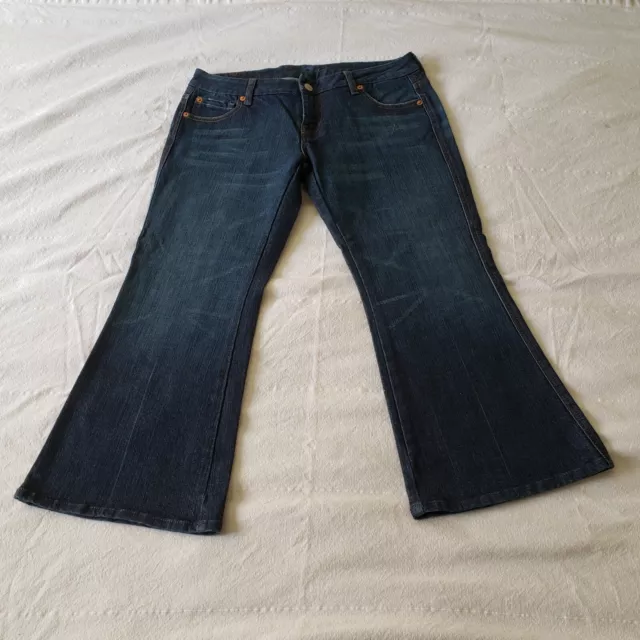 7 For All Mankind Cropped Jeans A Pocket Women's Size 28 Dark Wash Low Rise