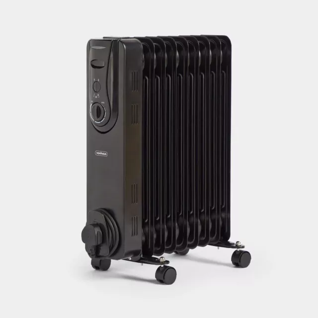 VonHaus Oil Filled Radiator 2000W 9 Fin Portable Electric Heater Grey RRP £79.99