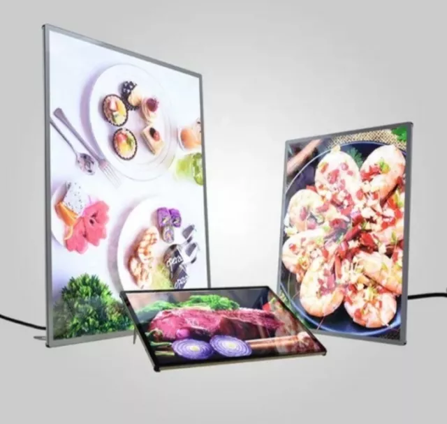 LED Bilderrahmen, Lampe beleuchtet Familie Gastronomie, Werbung, Speisekarte