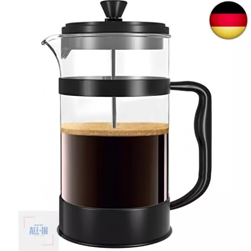 KICHLY French Press Kaffeemaschine- Tragbare Cafetière mit Dreifachfilter-