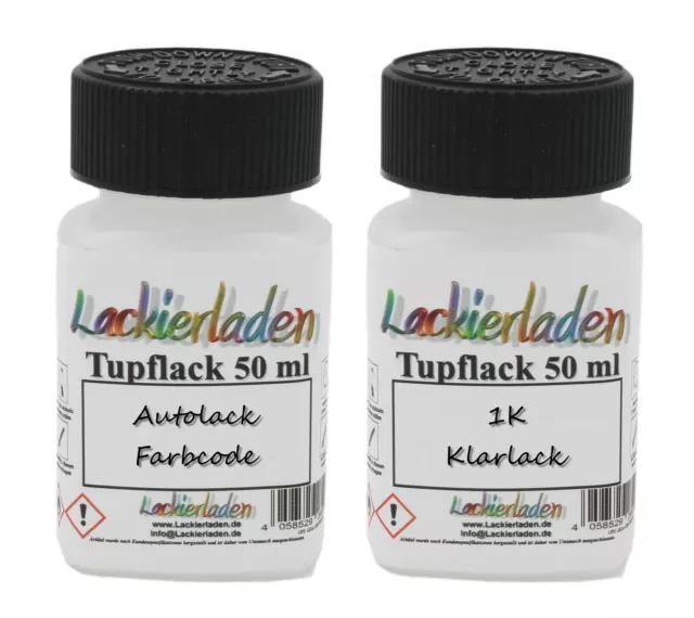 Autolack SET Tupflack für Mercedes Daimler Benz 6806 Schwefelgrün | 2 x 50 ml La