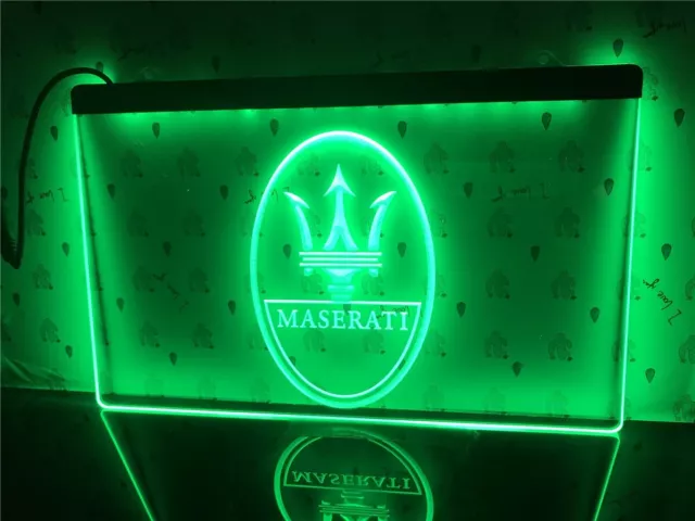 Maserati Automotive Car LED NEON LIGHT SIGN 3D Garage Home Decor Wall 3