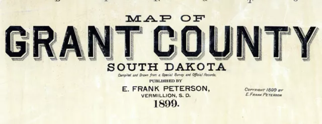 1899 Map of Grant County South Dakota Milbank 2