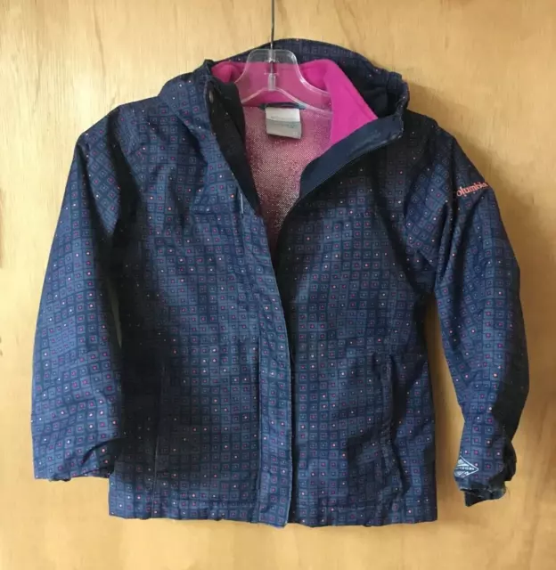Columbia Bugaboo II Fleece Interchange Jacket Youth Girl's Blue Hooded - Size XS