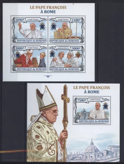 Burundi 2013 - Pope Francis - Pope Francis No. 3178-81 + Block 360 ** MNH