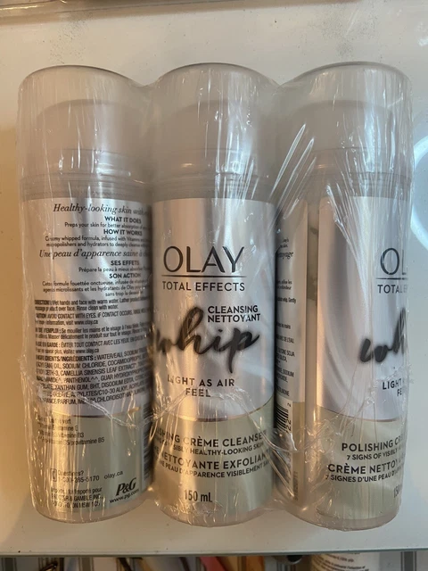 3 Count Olay Total Effects 5 Oz Whip Light As Air Feel Polishing Creme Cleanser
