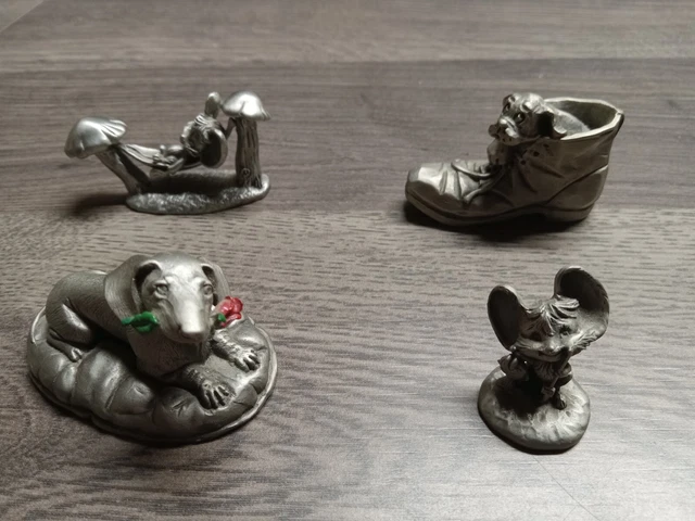 Hallmark Little Gallery Vintage Lot Of 4 Pewter Figurines