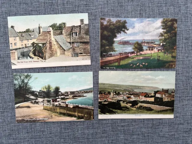 Swanage Dorset Early 1900 Postcard Set X 4 Postcards