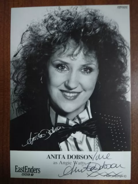 ANITA DOBSON *Angie Watts* EASTENDERS HAND SIGNED AUTOGRAPH FAN CAST PHOTO CARD