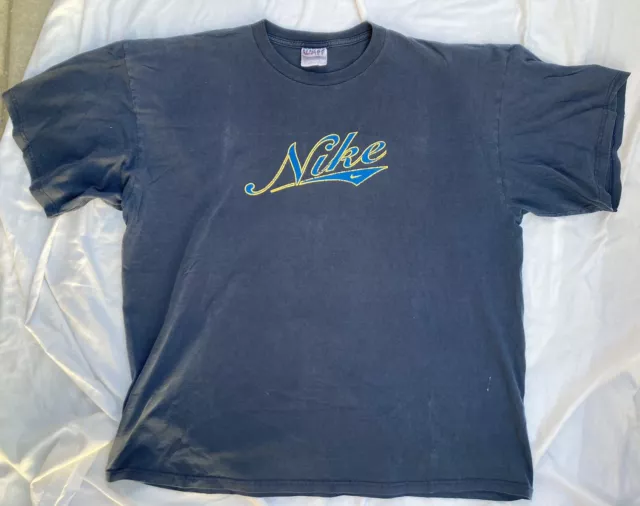 Vintage Nike Navy Blue White Tag Shirt Tee Size XXL 2XL