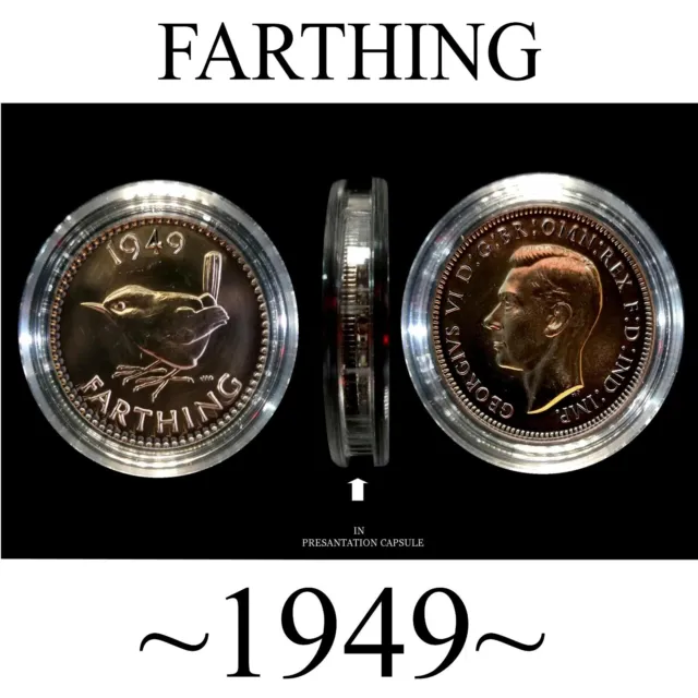 75 Years Old, 1949 Farthing. Ideal Birthday Gifts, Presents, Celebrations