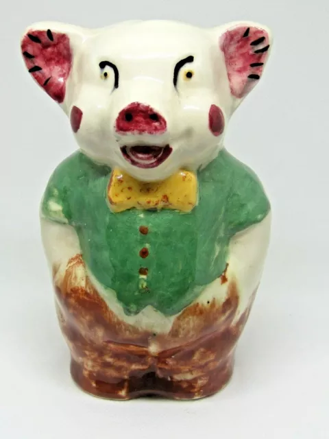 Pig Figurine Piggy Bank California Pottery Vintage Anthropomorphic Ceramic MCM