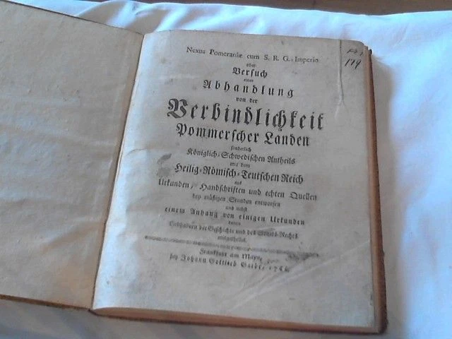 Nexus Pomeraniae cum S. R. G. Imperio oder ++  Versuch einer Abhandlung von der
