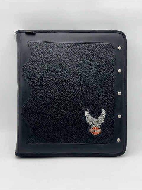 🔥Mead Harley Davidson 3 Ring Binder Portfolio Trapper Keeper - Euc!🔥