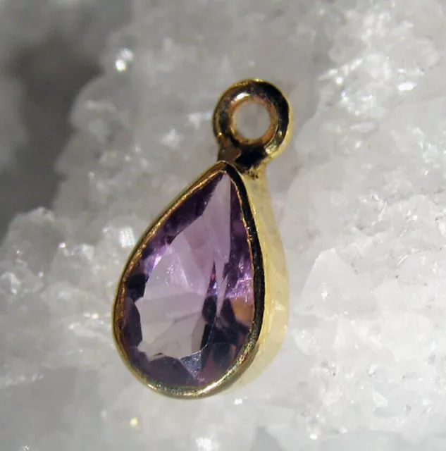 amethyst tropfen anhänger, 925 silber vergoldet