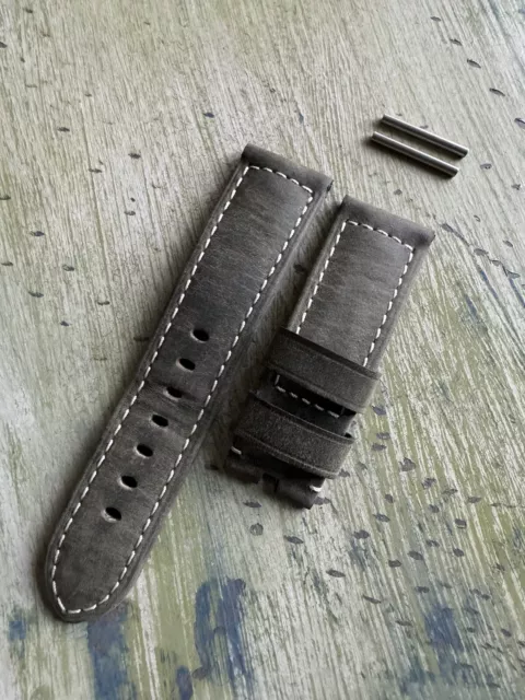 OEM panerai olive green leather strap for tang buckle 24mm