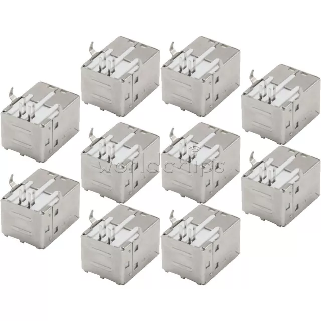 10x Square USB Socket USB B Type Female 90° degree PCB welding parent Connector