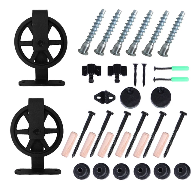 4-20FT Sliding Barn Wood Door Hardware Kit Big T Shape for Single/Double Door 3