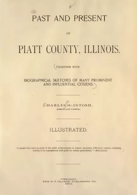 PIATT County Illinois IL, History & Genealogy, Ancestry Family Tree DVD CD B33