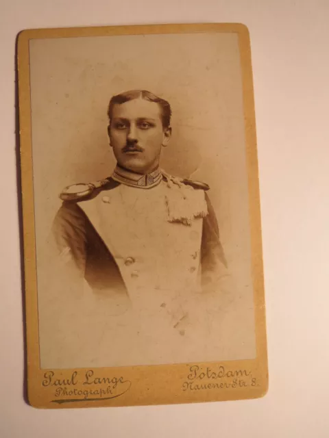 Potsdam -  Soldat in Uniform mit Epauletten - Offizier - Portrait / CDV