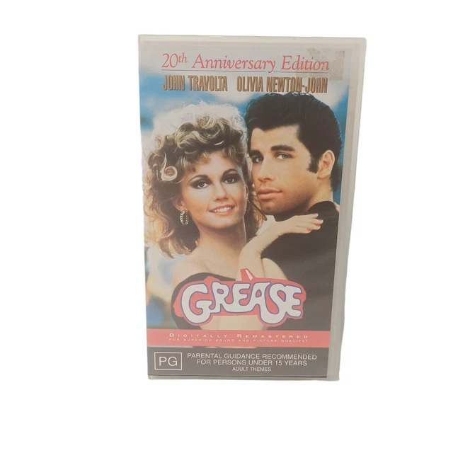 GREASE VHS DRAMA Buddy 20th Anniversary T Birds Cars High School Dance