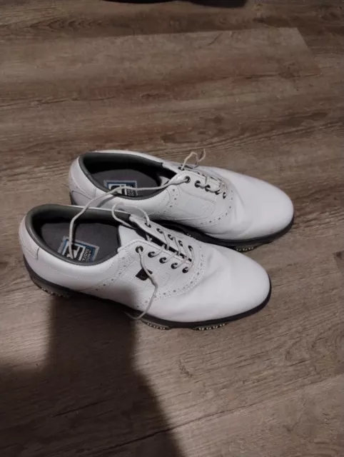 FootJoy Mens White DryJoys Tour #53673 Golf Shoes Size 9 M