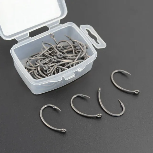 Hooks Size 2#/4#/6#/8#/10# Carp Fishing Hook Barbed 50*/box Terminal Tool Useful