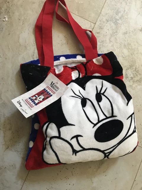 Disney Jumping Beans Minnie Mouse 2 pc Beach Towel 28x58 & Tote 13x13 Set NWT