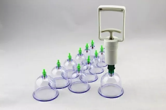 Schröpfen Set Mit 12tlg Schröpfgläser Cupping Schröpfset Vakuum Massage DE  P8E5