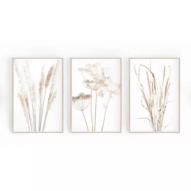 Set of 3 Botanical Prints, Floral Wall Art, Botanical Leaves Prints, Home Decor