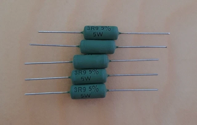 2 Stück Aluminium-Widerstände 3,9 Ohm 50 W – Drahtgewickelt, Goldfarben, Für Elektronikprojekte