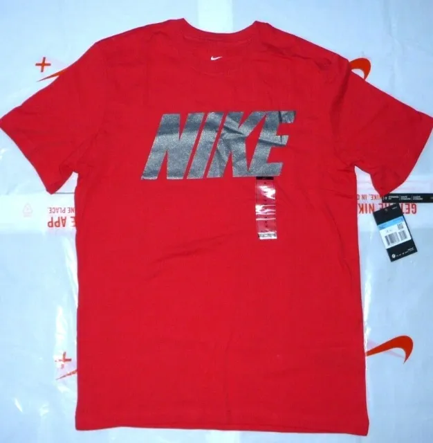 Men Nike Ultra Swoosh Silver Logo T-Shirt Top Size MEDIUM Just do it