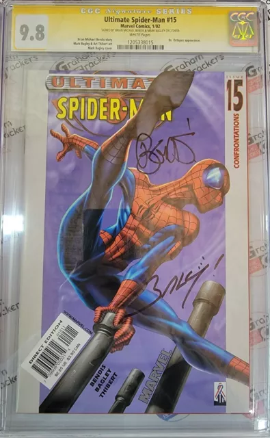 Ultimate Spider-Man #15 CGC 9.8 Signed by Brian Michael Bendis & Mark Bagley!