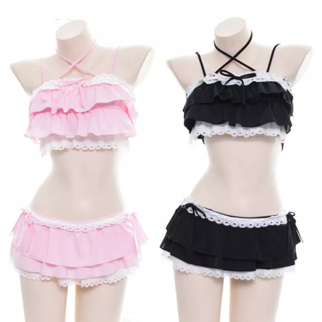 Lolita Sweet Girls Sexy Lingerie Kawaii Bra Sets Underwear Japanese  Camisoles 