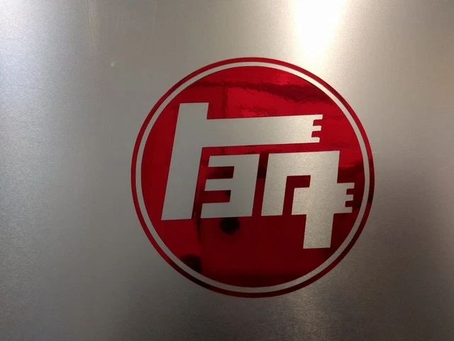 2 pack TEQ Logo Vinyl Decal Sticker Red Chrome 3.5" x 3.5" (9cm x 9cm)