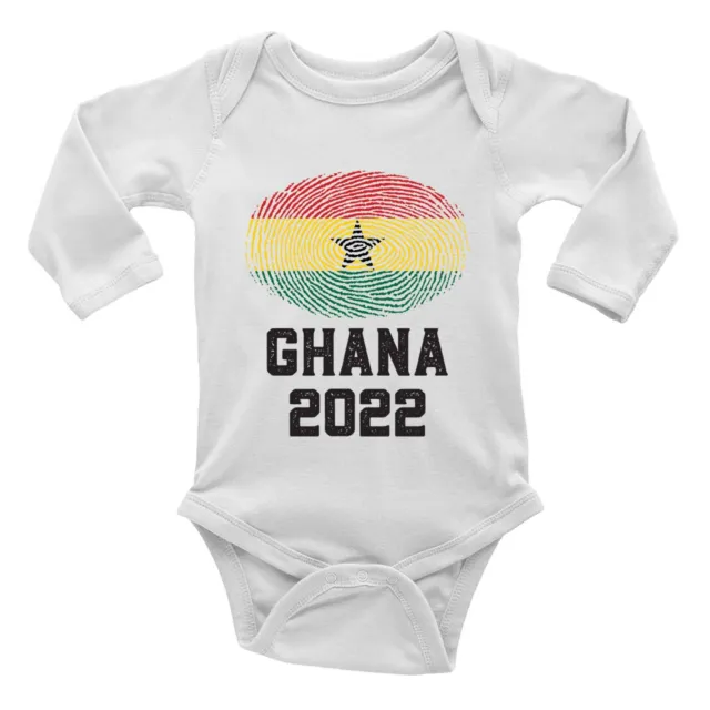 Ghana Football World Cup Supporters Baby Grow L-Sleeve Vest Bodysuit Boys Girls
