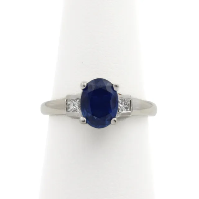 Le Vian 18K White Gold Women's Sapphire & Diamond Size 6.5 Ring #JB148-9