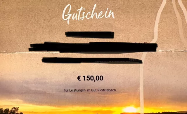 150€ Gutschein 1. Bier- und Wohlfühlhotel Gut Riedelsbach