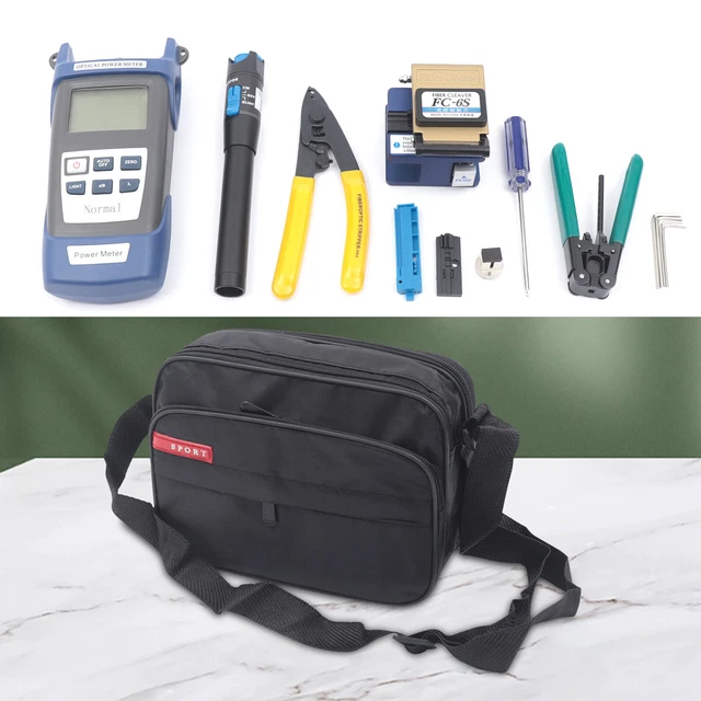 18* FTTH Splicing Splice Fiber Optic Stripping Tool Kit &Fiber Cleaver FC-6S New
