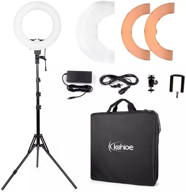 Ring Light, 14'' Dimmable Continuous Circle Lighting Kit Photography Photo Light