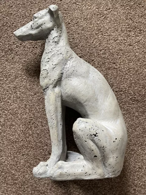 BNWT Gorgeous Next Grey Stone Effect Whippet Greyhound Ornament 12”x7”x5” Appro