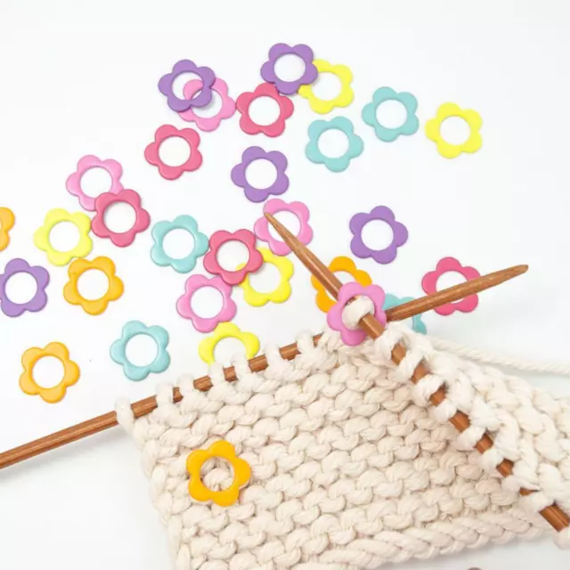 30x Strickmaschenmarkierer Ringmarker in Blumenform für DIY Handarbeiten